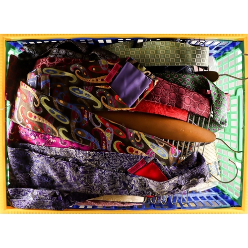 33 - NECK TIE COLLECTION. A colourful collection of approximately 60 silk ties. Many designer labels and ... 