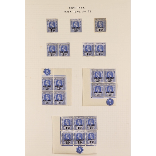 362 - CAYMAN IS. 1917-1920 WAR TAX MINT COLLECTION in an album, most stamps in the numerous multiples neve... 