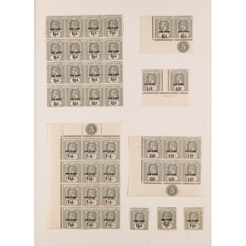 362 - CAYMAN IS. 1917-1920 WAR TAX MINT COLLECTION in an album, most stamps in the numerous multiples neve... 