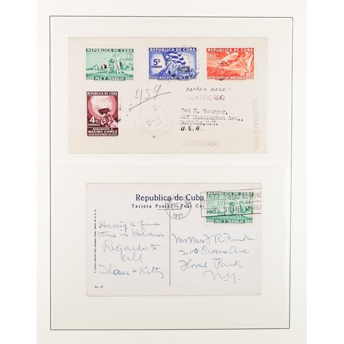 384 - CUBA 1908-1949 COVERS COLLECTION incl. 1908 ppc, 1927 'Habana - Key West', 1929 'F.A.M. 6' and 1930 ... 