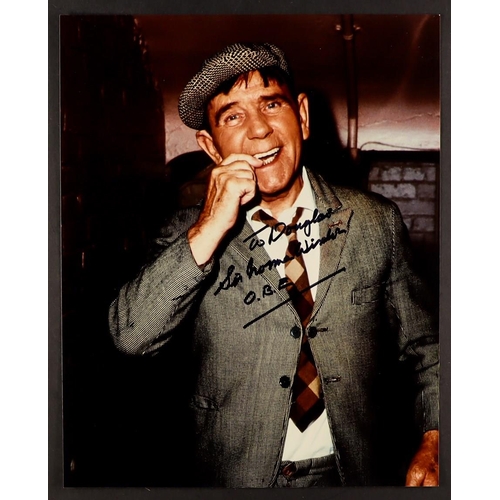 42 - SIGNED CELEBRITY PHOTOS and other memorabilia. Signatures include Norman Wisdom, Meat Loaf, James St... 