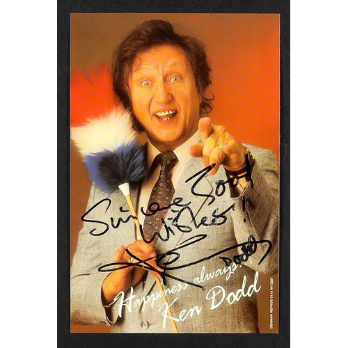 42 - SIGNED CELEBRITY PHOTOS and other memorabilia. Signatures include Norman Wisdom, Meat Loaf, James St... 