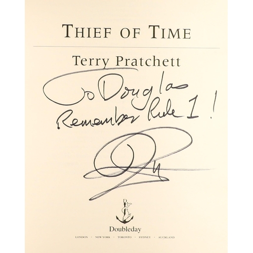 47 - TERRY PRATCHETT 'Thief of Time' First Edition hardback, signed by author. Very good.