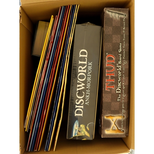 65 - TERRY PRATCHETT GAMES AND CALENDARS. Comprises of 'Discworld Ankh-Morpork' unplayed sealed game, 'Th... 