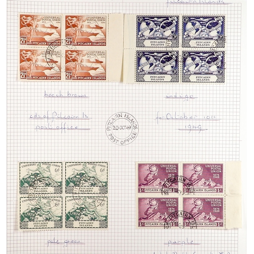 87 - COLLECTIONS & ACCUMULATIONS COMMONWEALTH 1949 UPU OMNIBUS collection of sets in blocks of four, main... 