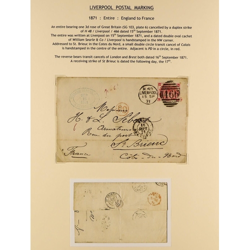 950 - GREAT BRITAIN LIVERPOOL POSTAL HISTORY COLLECTION a largely 19th century collection in four albums, ... 