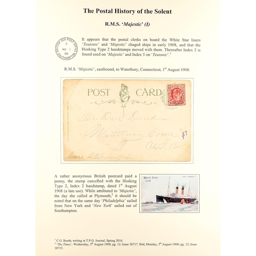 963 - GREAT BRITAIN WHITE STAR LINE - BRITISH SEA  POST OFFICE SOUTHAMPTON postcards bearing GB stamps wri... 