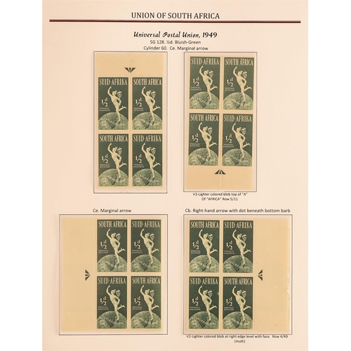 1006 - SOUTH AFRICA 1945-49 COMMEMORATIVE ISSUES WITH VARIETIES all identified with Union Handbook 