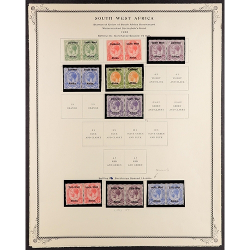 1016 - SOUTH WEST AFRICA 1923-47 MINT COLLECTION horizontal pairs incl. 1923 Setting I range to 3d incl. 2d... 