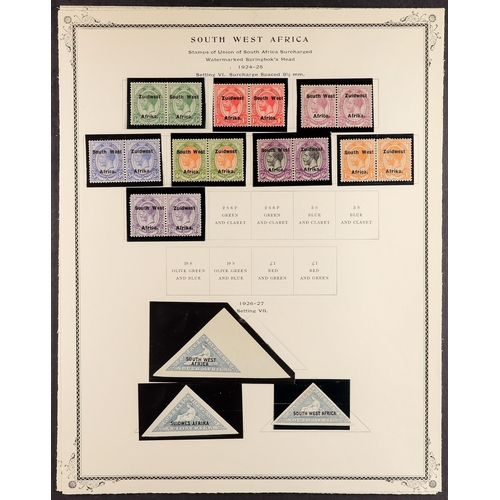 1016 - SOUTH WEST AFRICA 1923-47 MINT COLLECTION horizontal pairs incl. 1923 Setting I range to 3d incl. 2d... 