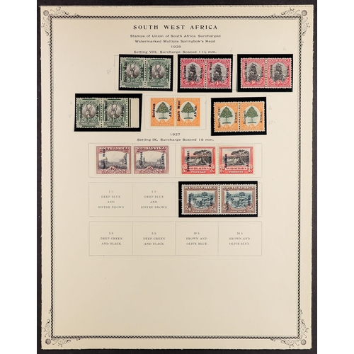 1016 - SOUTH WEST AFRICA 1923-47 MINT COLLECTION horizontal pairs incl. 1923 Setting I range to 3d incl. 2d... 