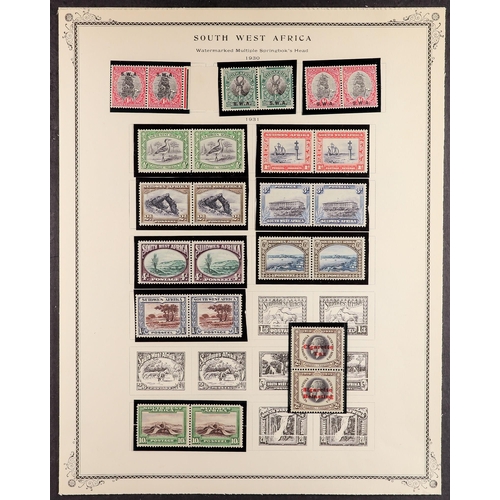 1016 - SOUTH WEST AFRICA 1923-47 MINT COLLECTION horizontal pairs incl. 1923 Setting I range to 3d incl. 2d... 