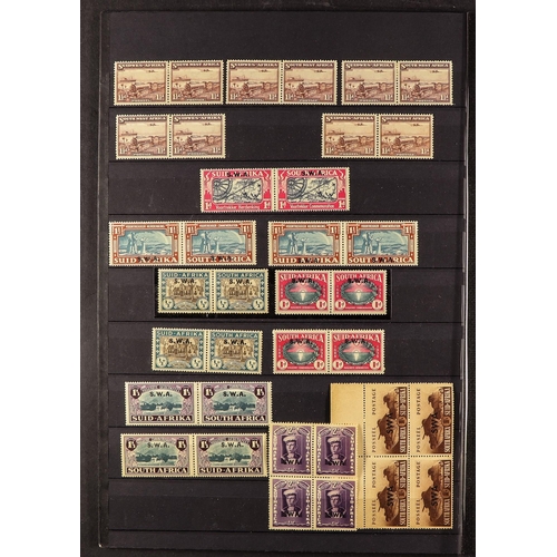 1017 - SOUTH WEST AFRICA 1926-1966 MINT RANGES with some never hinged. Incl. (all mentioned pairs are horiz... 