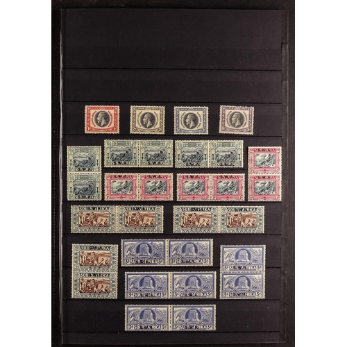 1017 - SOUTH WEST AFRICA 1926-1966 MINT RANGES with some never hinged. Incl. (all mentioned pairs are horiz... 