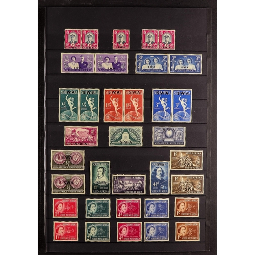 1017 - SOUTH WEST AFRICA 1926-1966 MINT RANGES with some never hinged. Incl. (all mentioned pairs are horiz... 