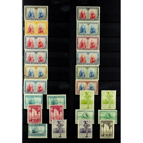 1032 - SPAIN 1900-56 STOCK BOOK with mostly mint, some light duplication, incl. 1907 Exhibition sets mint/u... 