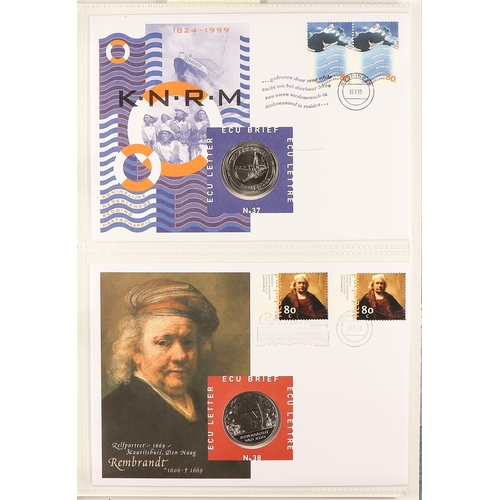 104 - COLLECTIONS & ACCUMULATIONS COIN COVERS - NETHERLANDS ECU 1994-1999 collection of illustrated and un... 