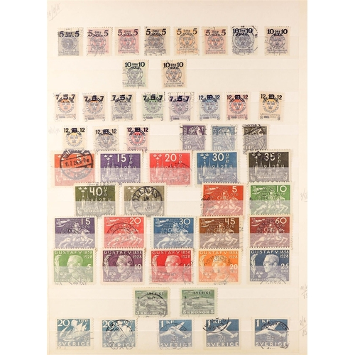 1051 - SWEDEN 1858-1936 USED COLLECTION incl. 1858 5o shades x2, 9o purple, 12o shades x2, 24o, 30o & 50o, ... 