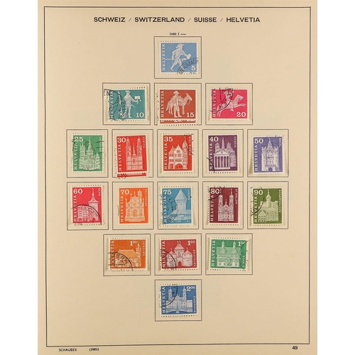 1054 - SWITZERLAND 1867-1974 MAINLY USED COLLECTION in a Schaubek album, incl. strength in the Pro Juventut... 