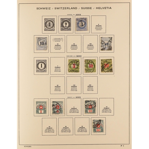 1054 - SWITZERLAND 1867-1974 MAINLY USED COLLECTION in a Schaubek album, incl. strength in the Pro Juventut... 