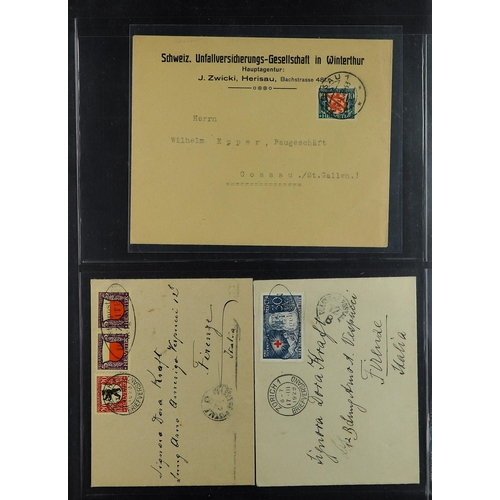 1057 - SWITZERLAND PRO JUVENTUTE 1916-59 stamps on cover incl.  1916 5c + 5c, 1917 3c + 2c and 10c + 5c, 19... 