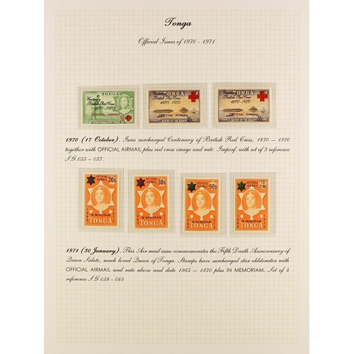 1062 - TONGA 1886-2002 SPECIALIZED RANGES with mint, never hinged mint and used stamps, proofs & other item... 