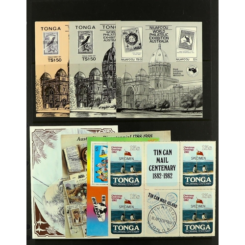 1062 - TONGA 1886-2002 SPECIALIZED RANGES with mint, never hinged mint and used stamps, proofs & other item... 