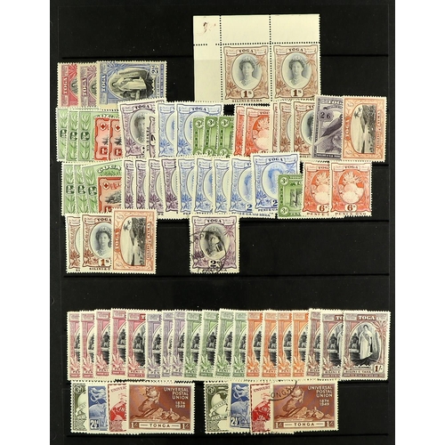 1062 - TONGA 1886-2002 SPECIALIZED RANGES with mint, never hinged mint and used stamps, proofs & other item... 