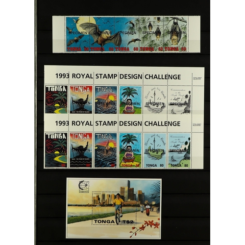 1066 - TONGA 1981-97 SPECIMEN STAMPS a never hinged mint collection of stamps, miniature sheets & sheetlets... 