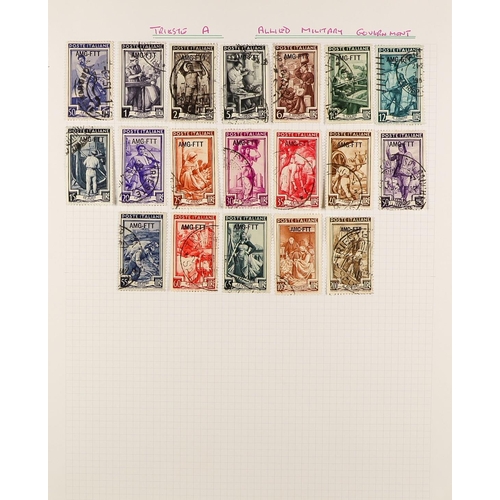 1071 - TRIESTE 1945-1954 ATTRACTIVE COLLECTION on pages, mint & used, includes (all mint) ZONE A 1947-48 se... 