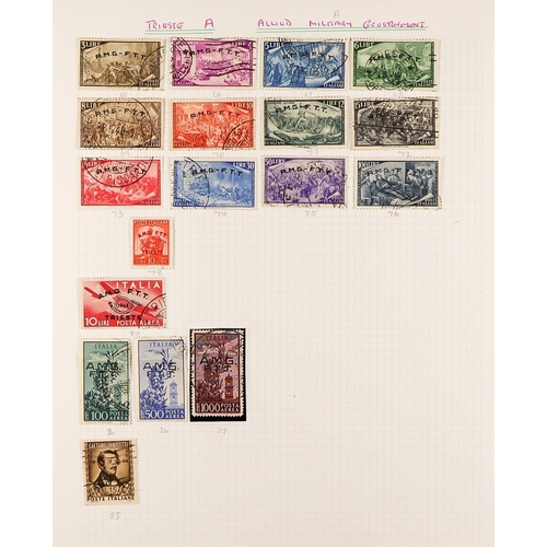 1071 - TRIESTE 1945-1954 ATTRACTIVE COLLECTION on pages, mint & used, includes (all mint) ZONE A 1947-48 se... 