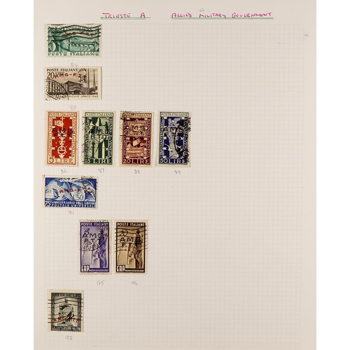 1071 - TRIESTE 1945-1954 ATTRACTIVE COLLECTION on pages, mint & used, includes (all mint) ZONE A 1947-48 se... 