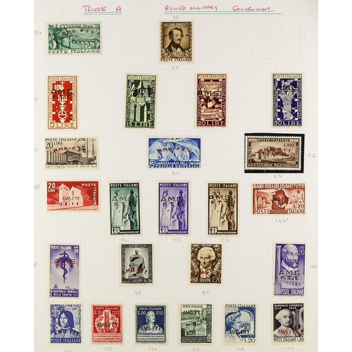 1071 - TRIESTE 1945-1954 ATTRACTIVE COLLECTION on pages, mint & used, includes (all mint) ZONE A 1947-48 se... 