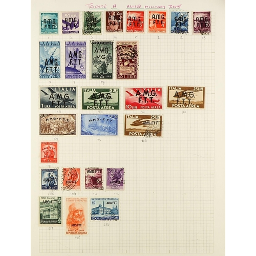 1071 - TRIESTE 1945-1954 ATTRACTIVE COLLECTION on pages, mint & used, includes (all mint) ZONE A 1947-48 se... 