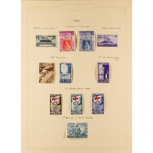 1072 - TRIESTE ZONE A 1947-54 mint collection incl. 1947-48 set to 100l (less the 10L) plus 2L Air with opt... 