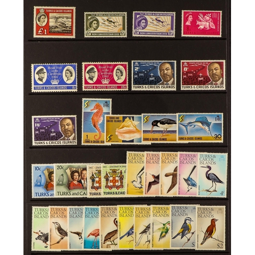 1092 - TURKS & CAICOS IS. 1948-83 NEVER HINGED MINT COLLECTION incl. 1948 Wedding and Centenary sets, 1950 ... 