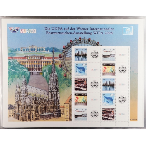 1105 - UNITED NATIONS VIENNA 2007-2015 never hinged mint collection of personalized complete sheets, with 2... 