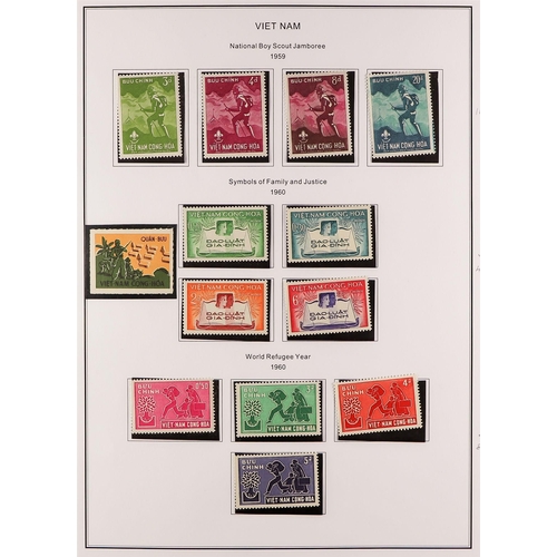 1125 - VIETNAM - SOUTH 1956 - 75 NEVER HINGED MINT COLLECTION incl. 1956 President Diem set, 1956 35p Refug... 