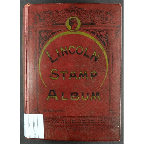 113 - COLLECTIONS & ACCUMULATIONS LINCOLN ALBUM dated 1927, with world ranges, largely pre. 1940. (+/- 130... 