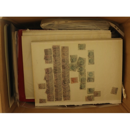 1132 - GREAT BRITAIN UNSORTED CARTON with much of interest, better ranges, pages of Castles to £5, Seahorse... 