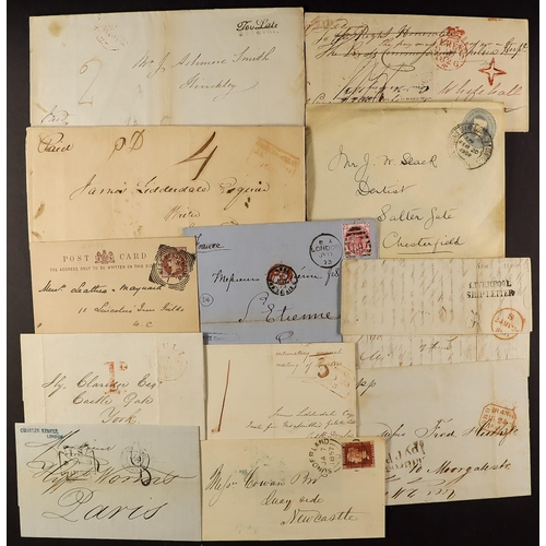 1144 - GREAT BRITAIN POSTAL HISTORY a range of Victorian covers etc, incl. 1840 entire letter from New Orle... 