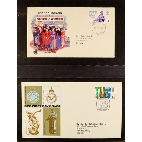 1152 - GREAT BRITAIN SORTER BOX of 3 albums 1864 - 1990s, loose sheets, 110+ FDCS 1960s-70s and some PHQ ca... 