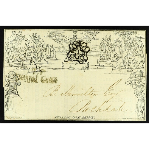 1163 - GB.QUEEN VICTORIA 1840 1d black Mulready lettersheet with internal ATLAS INSURANCE COMPANY ADVERT, s... 