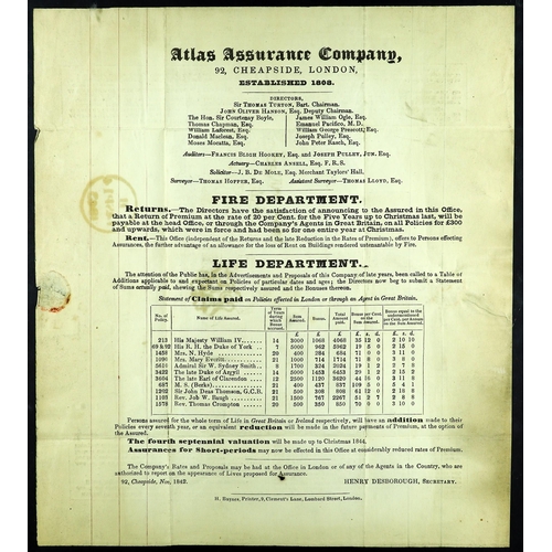 1163 - GB.QUEEN VICTORIA 1840 1d black Mulready lettersheet with internal ATLAS INSURANCE COMPANY ADVERT, s... 