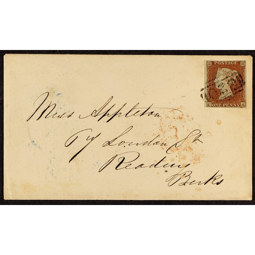 1170 - GB.QUEEN VICTORIA 1852 (22 Sept) env bearing 1d red-brown 'CA' plate 140 with strong horizontal line... 