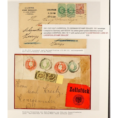 1180 - GB.EDWARD VII STATIONERY CUT OUTS ON COVERS an unusual collection of covers in an album, each bearin... 