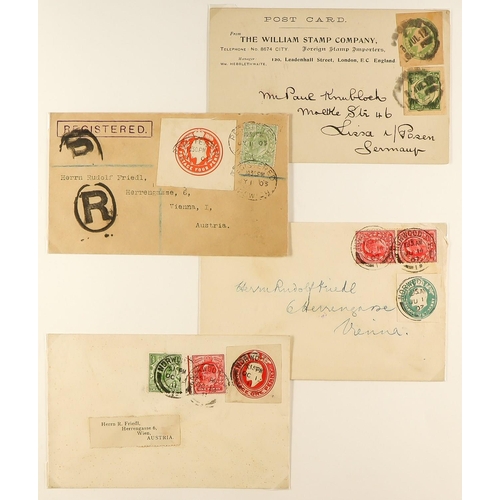 1180 - GB.EDWARD VII STATIONERY CUT OUTS ON COVERS an unusual collection of covers in an album, each bearin... 