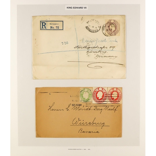 1180 - GB.EDWARD VII STATIONERY CUT OUTS ON COVERS an unusual collection of covers in an album, each bearin... 