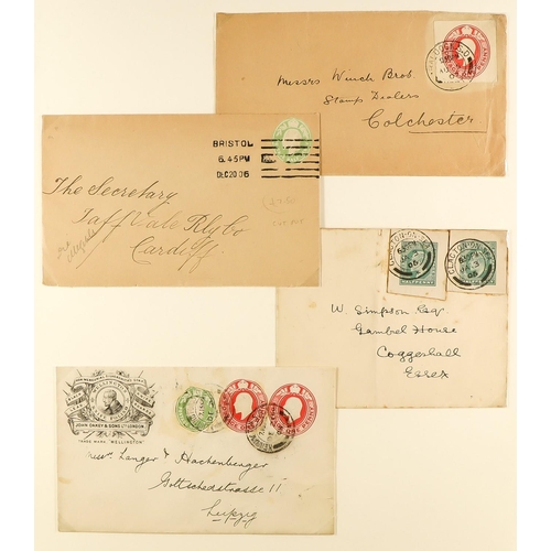 1180 - GB.EDWARD VII STATIONERY CUT OUTS ON COVERS an unusual collection of covers in an album, each bearin... 