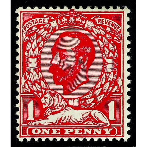 1184 - GB.GEORGE V 1911 DOWNEY PROOF. 1d plate 1a perf 15 x 14 experimental printing in carmine on thick ch... 